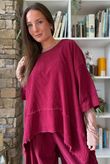 Lock Needlecord Panel Dip Side Top Burgundy